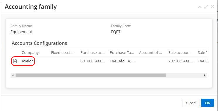 1.7. On the Accounting Family window, click on the file in order to consult the Account Management information.